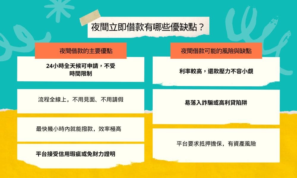 夜間立即借款有哪些優缺點
