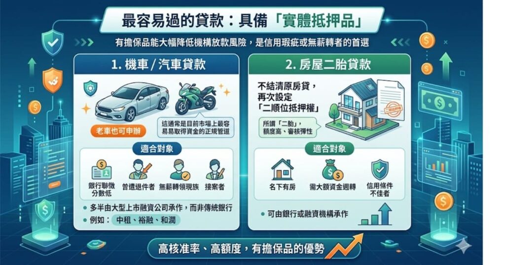 哪種貸款比較容易過：具備「實體抵押品」